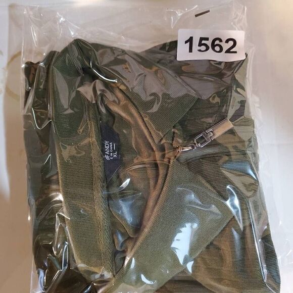 Coofandy Shirt Mens XL Green Ribbed Long Sleeve Half Zip Polo - Picture 7 of 7